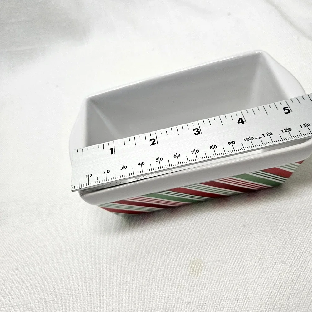 Holiday Mini Loaf Pan Set of 4 Mini Multicolor Ceramic Christmas Decor baking‎